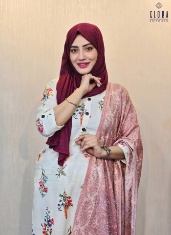 Indian Maisha Muslin Cotton - Two Pieces (White)