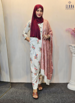 Indian Maisha Muslin Cotton - Two Pieces (White) - Image 4