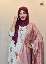 Indian Maisha Muslin Cotton - Two Pieces (White) - Image 3