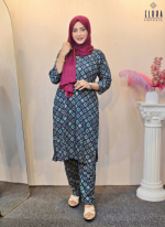 Indian Maisha Muslin Cotton - Two Pieces (Navy Blue) - Image 2