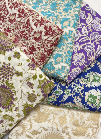 KHADI COTTON SCREEN PRINTED THREE PIECES (ELORA EXCLUSIVE)